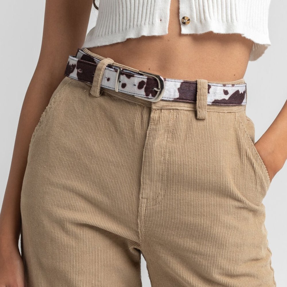 Obey Faux Fur Belt "Bold Cow" NWT